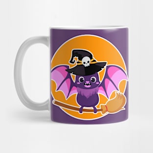 Cute Halloween Witch Bat Mug